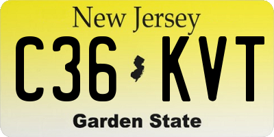NJ license plate C36KVT