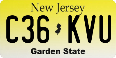 NJ license plate C36KVU