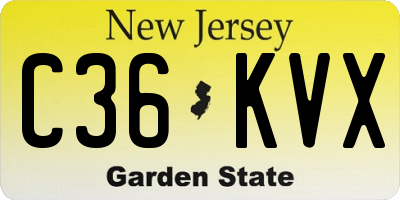 NJ license plate C36KVX