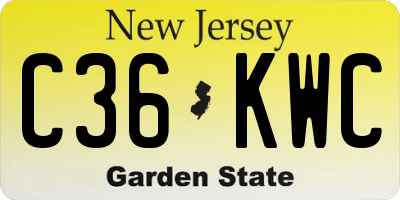 NJ license plate C36KWC