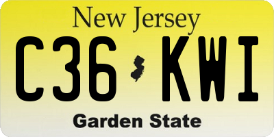 NJ license plate C36KWI