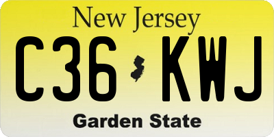 NJ license plate C36KWJ