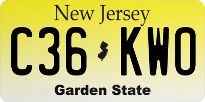 NJ license plate C36KWO