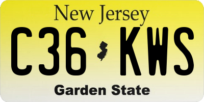 NJ license plate C36KWS