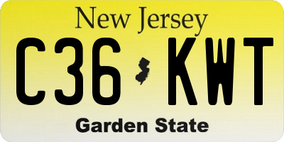NJ license plate C36KWT