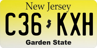 NJ license plate C36KXH