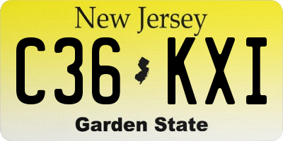 NJ license plate C36KXI