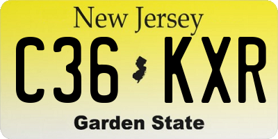 NJ license plate C36KXR