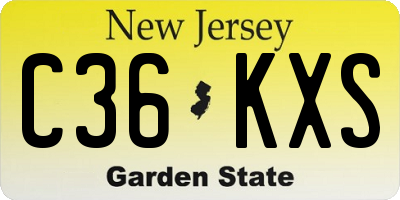 NJ license plate C36KXS