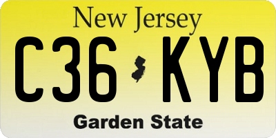 NJ license plate C36KYB