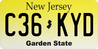 NJ license plate C36KYD