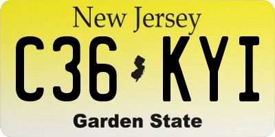 NJ license plate C36KYI