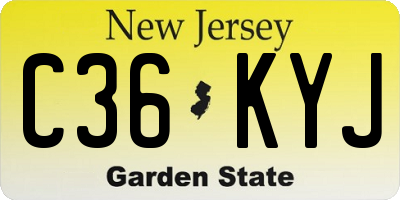 NJ license plate C36KYJ