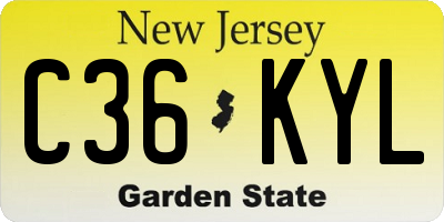 NJ license plate C36KYL
