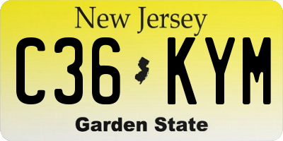 NJ license plate C36KYM