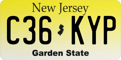 NJ license plate C36KYP