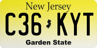 NJ license plate C36KYT