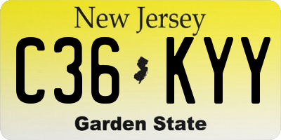NJ license plate C36KYY