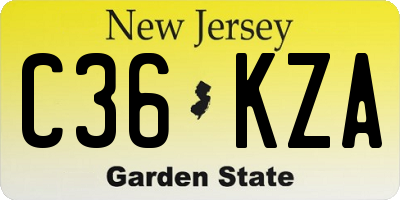 NJ license plate C36KZA