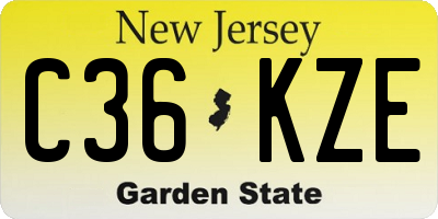 NJ license plate C36KZE