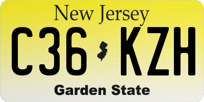 NJ license plate C36KZH
