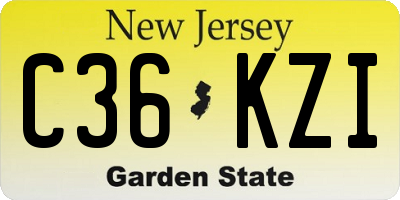 NJ license plate C36KZI