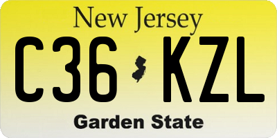 NJ license plate C36KZL