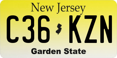 NJ license plate C36KZN