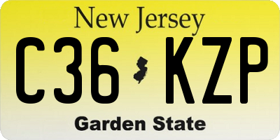 NJ license plate C36KZP