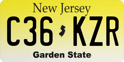 NJ license plate C36KZR