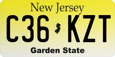 NJ license plate C36KZT
