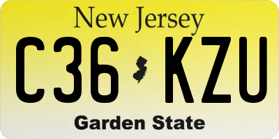 NJ license plate C36KZU