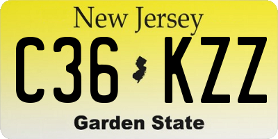 NJ license plate C36KZZ