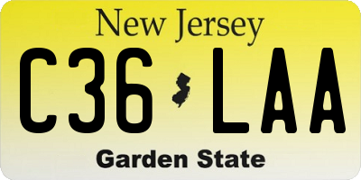 NJ license plate C36LAA