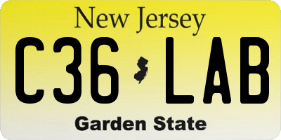 NJ license plate C36LAB