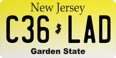 NJ license plate C36LAD
