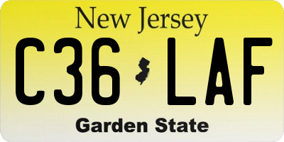 NJ license plate C36LAF