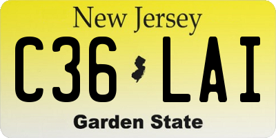 NJ license plate C36LAI