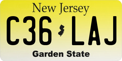 NJ license plate C36LAJ