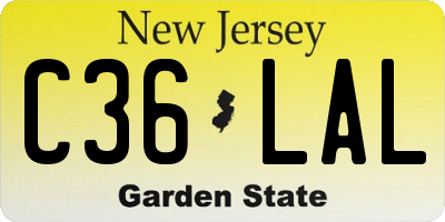 NJ license plate C36LAL
