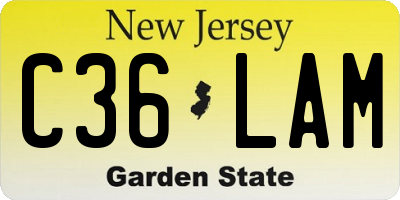 NJ license plate C36LAM