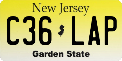 NJ license plate C36LAP