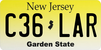 NJ license plate C36LAR