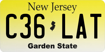 NJ license plate C36LAT