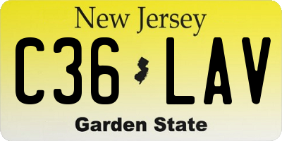 NJ license plate C36LAV