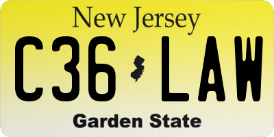 NJ license plate C36LAW