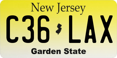 NJ license plate C36LAX
