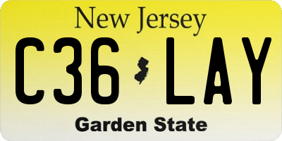 NJ license plate C36LAY
