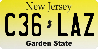 NJ license plate C36LAZ