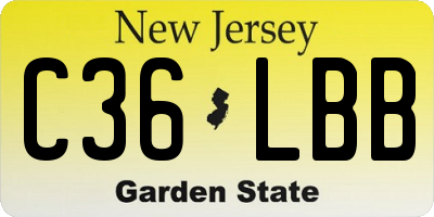 NJ license plate C36LBB